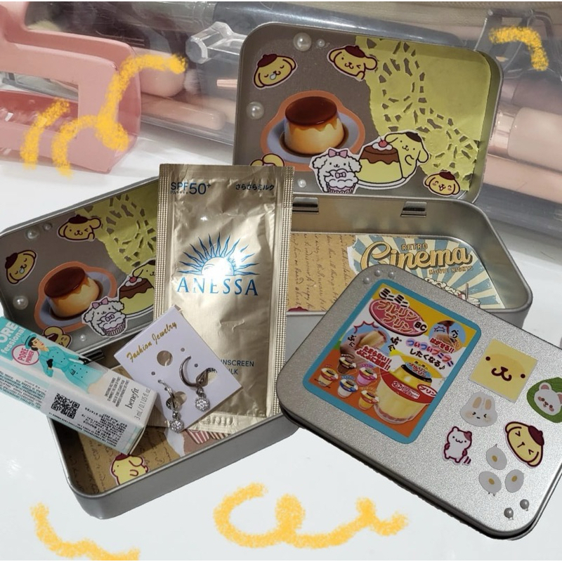 

MINI TIN CASE HAMPERS (dengan isi) Altoids Wallet Tipe Pompompurin