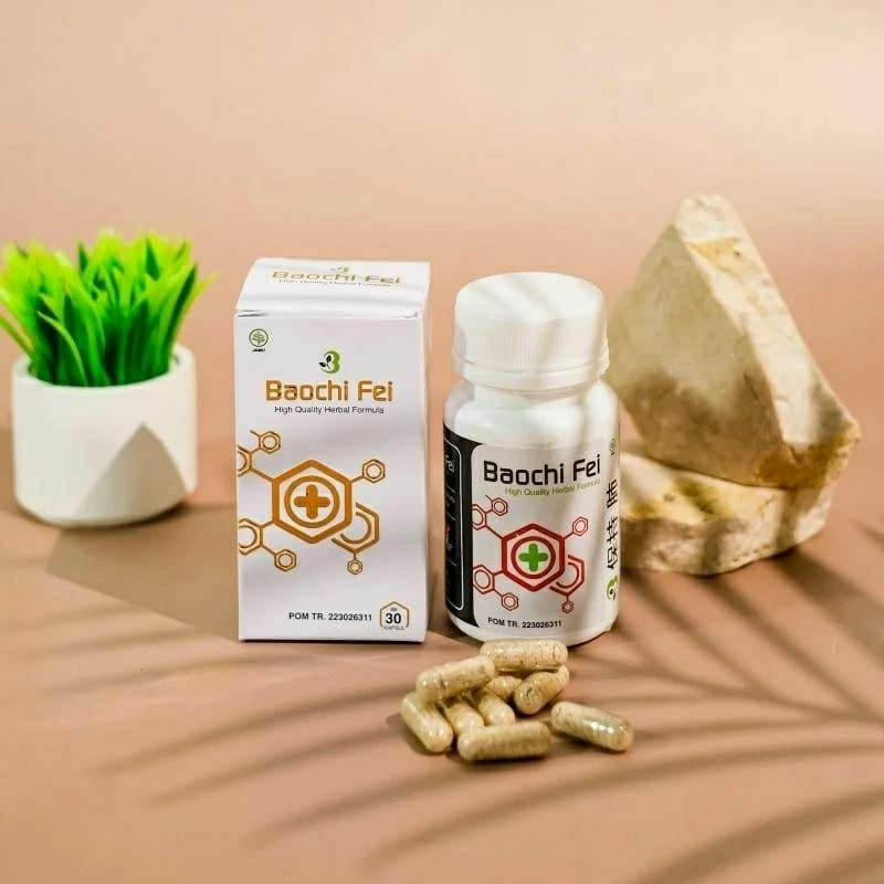 BAOCHI FEI HERBAL CINA MENGOBATI BATUK ASMA SESAK NAFAS NYERI DADA ISI 60 KAPUSL ORIGINAL 100%