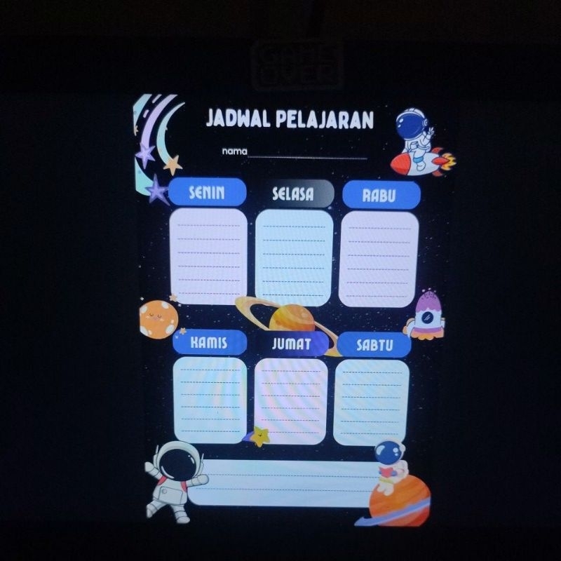 

lembar jadwal pelajaran anak