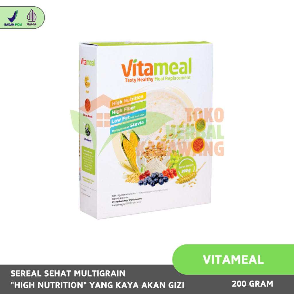 

Vitameal Isi 200gr - Sereal Sehat Multigrain Turunkan Gula Darah, Diabetes, Kolesterol Pengganti Nasi