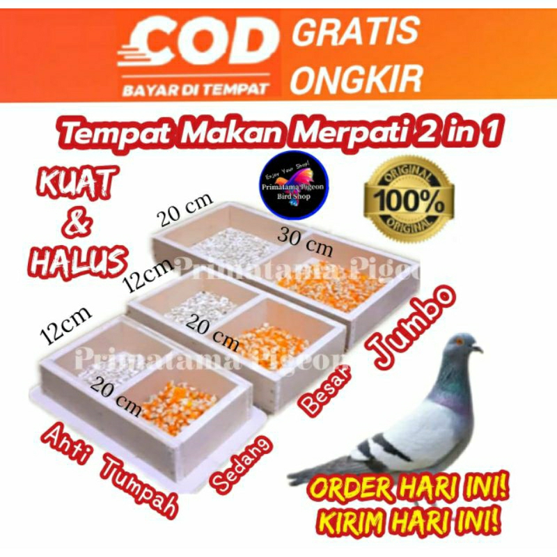 Tempat Makan Merpati 2in 1 / Cepuk Makan Burung Merpati / Wadah Pakan Burung