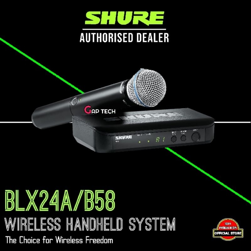 Shure BLX24/B58 / BLX24A/B58 / BLX24 Beta 58 / BLX24A Beta 58Wireless Vocal System with Beta 58A Ori