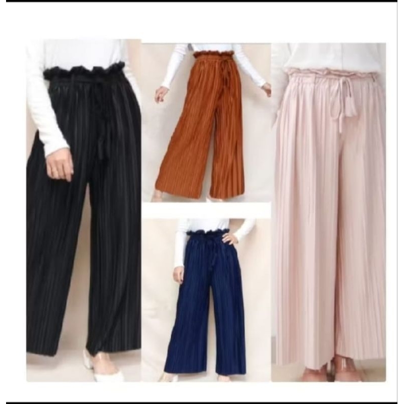 KULOT PLISKET MONGLE JUMBO/KULOT PLISKET WANITA MODEL LURUS