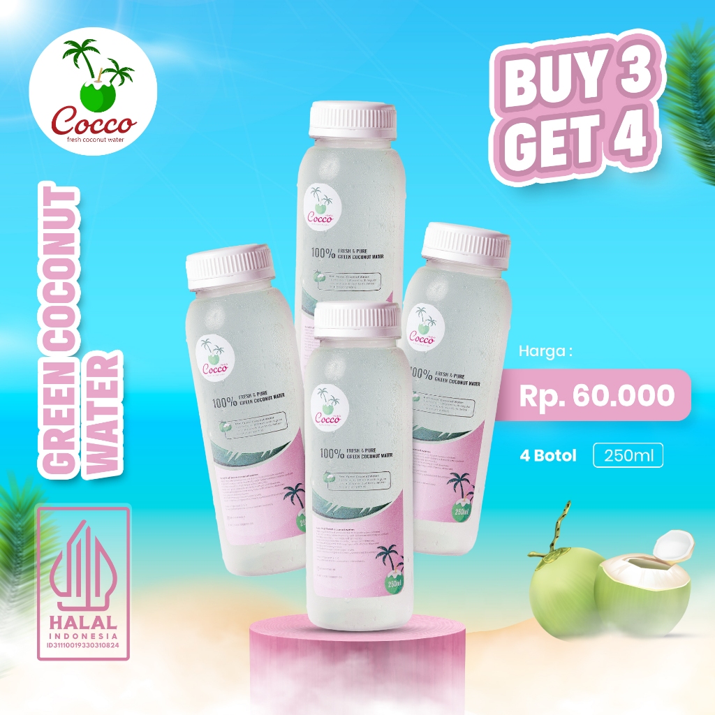 

Bundling 4 Botol Cocco Fresh Air Kelapa Hijau Murni 250Ml