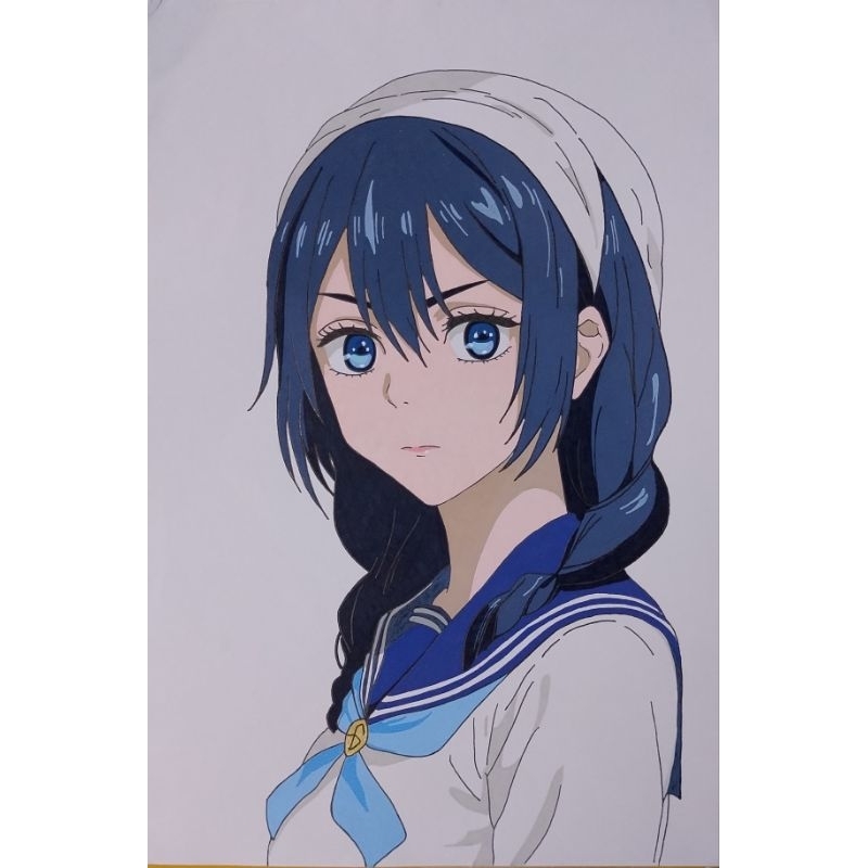 Gambar anime riko amanai berwarna (handmade)