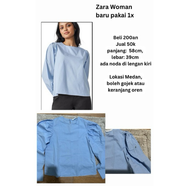 Zara Woman Blue Blouse