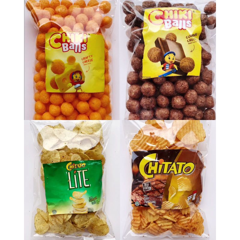 

snack kiloan 150 gram (chikiballs keju/coklat, chitato lite, chitato bbq)
