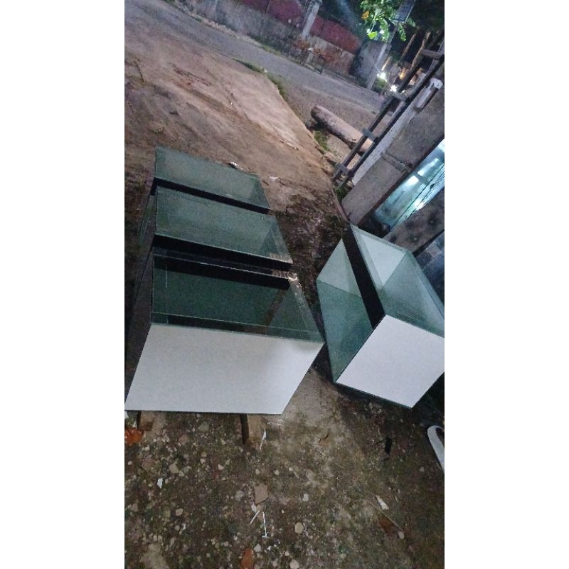 aquarium kaca 80x40x40 full 8mm plus background