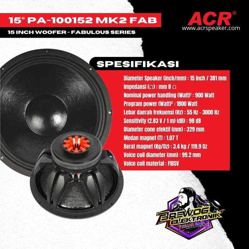 ORIGINAL PRODUK BREWOG SINAR BAJA ACR FABULOUS 15" 100152