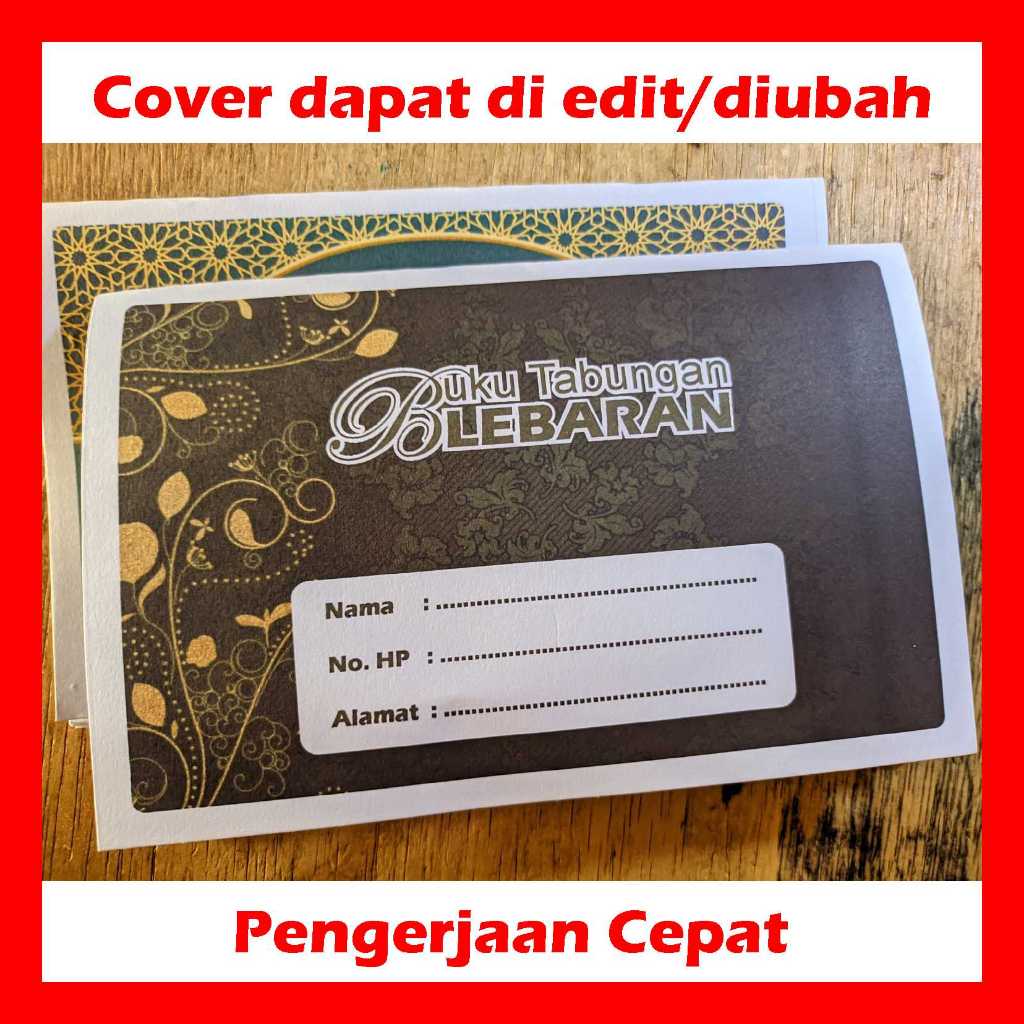 

Buku Tabungan Lebaran - HITAM EMAS - Custom Cover - Isi 20 Halaman