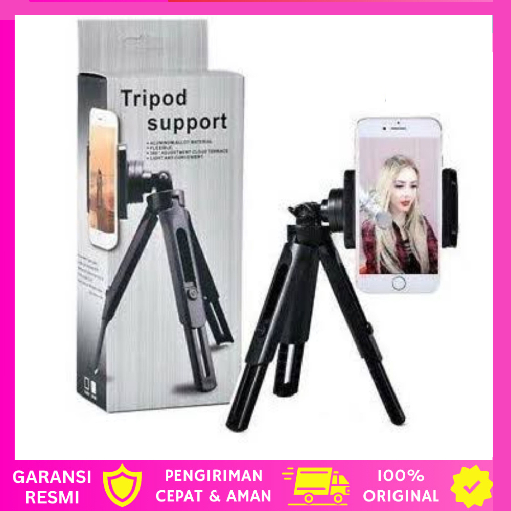 Tripod Support Mini Meja / Dudukan Penyangga HP Tripod Support Mini Holder U Universal Untuk Hp