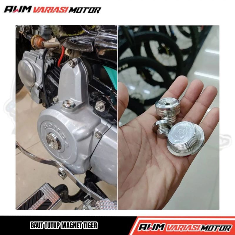 Baut Tutup Magnet Tiger Baut Tutup Magnet Megapro Set Baut Oli Motif Ulir PNP Tiger MP Megapro CB