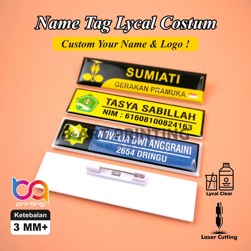 

Nama Dada Papan Nama Name Tag ASN ABDI NEGARA PERUSAHAAN KARYAWAN SEKOLAH SMP Full Akrilik Coating Resin Glass