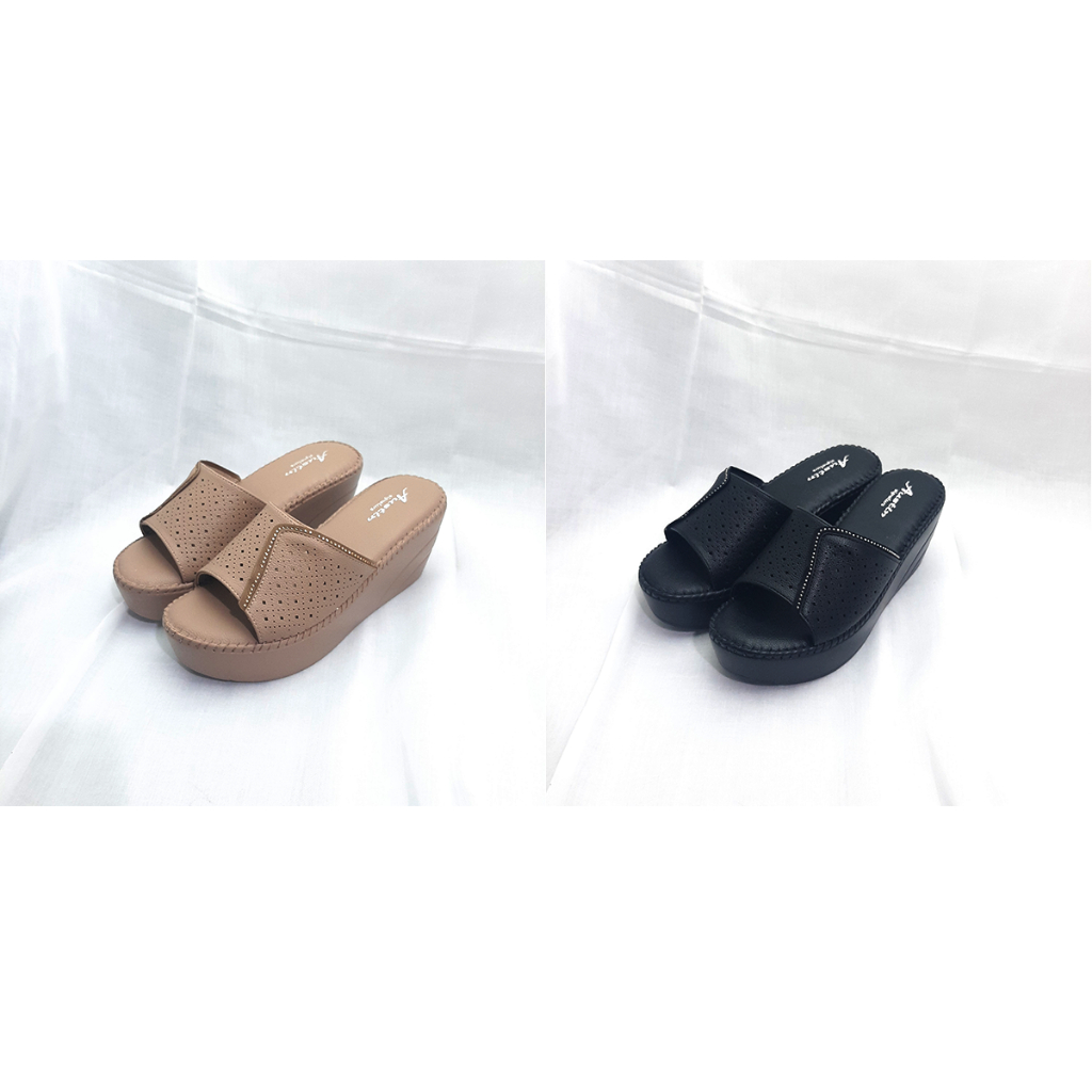 Austin - sandal wanita wedges / sandal wanita kasual slop