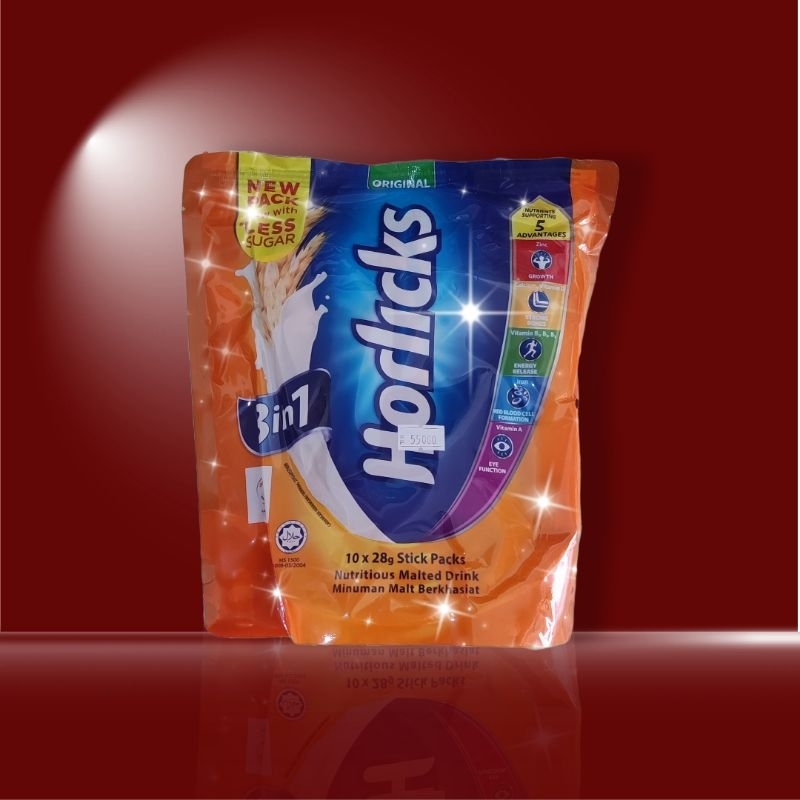 

Horlicks 3 in 1 Minuman Malted EXP 02/2026
