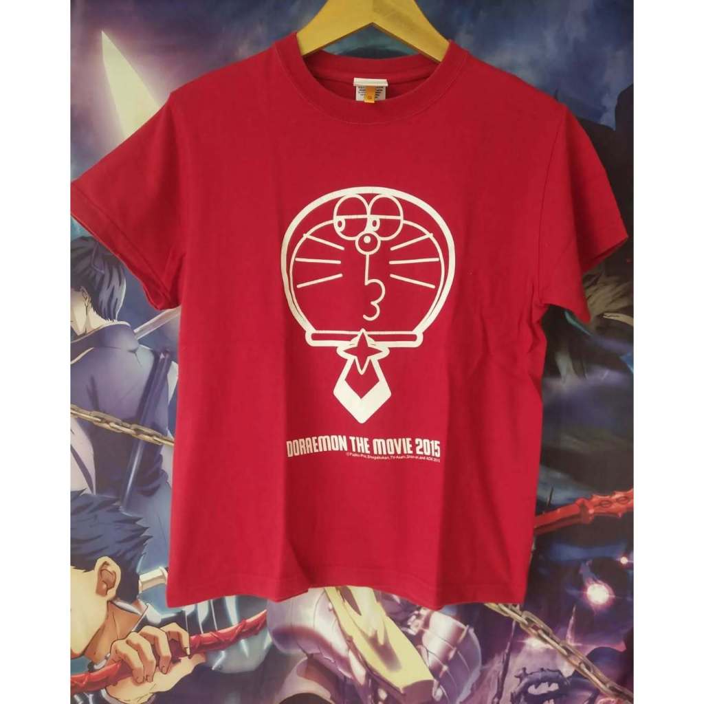 Doraemon The Movie 2015 Red Official Anime Tee Kaos Tshirt Original Second Merch Japan Korea Brand V
