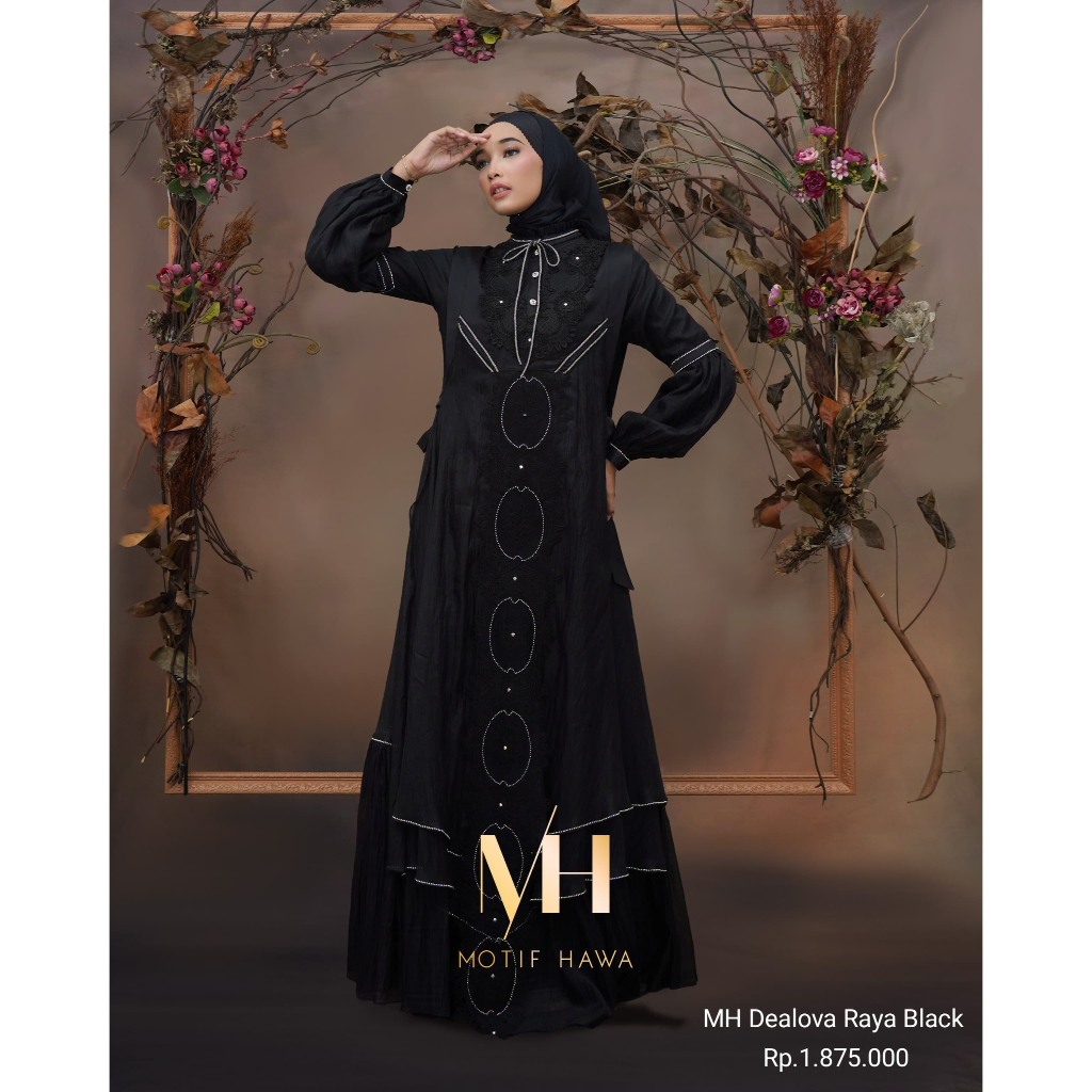 GAMIS SET SCARF DEALOVA BY MOTIF HAWA ORIGINAL KEKINIAN MODERN TRENDY ELEGANT MODIS EXCLUSIVE BEST S