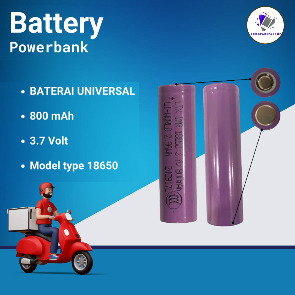 BATERAI POWERBANK 18650 1800 MAH / 800 MAH