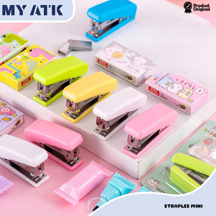 

FREE ISI Stapler cute set/ Staples lucu mini karakter