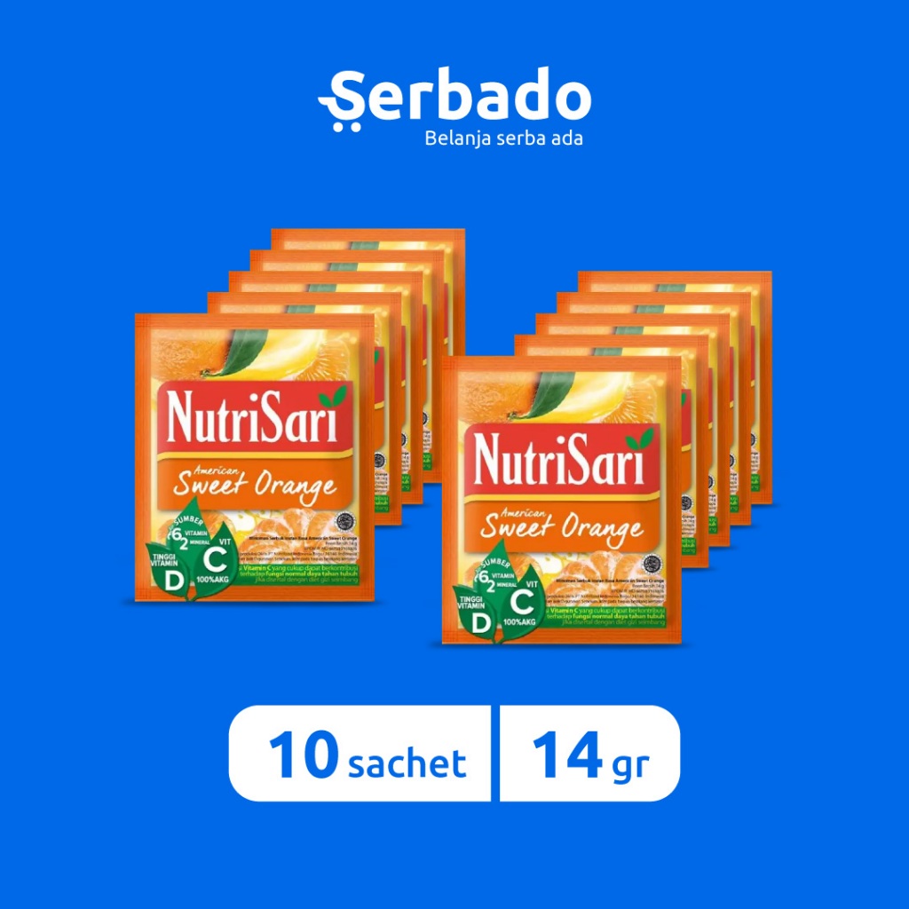 

NutriSari American Sweet Orange Kemasan Sachet 14gr (isi 10 sachet)