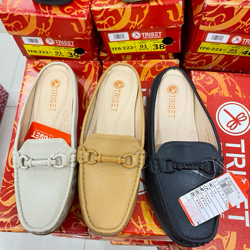 Triset sepatu sandal bustong (flat) wanita original