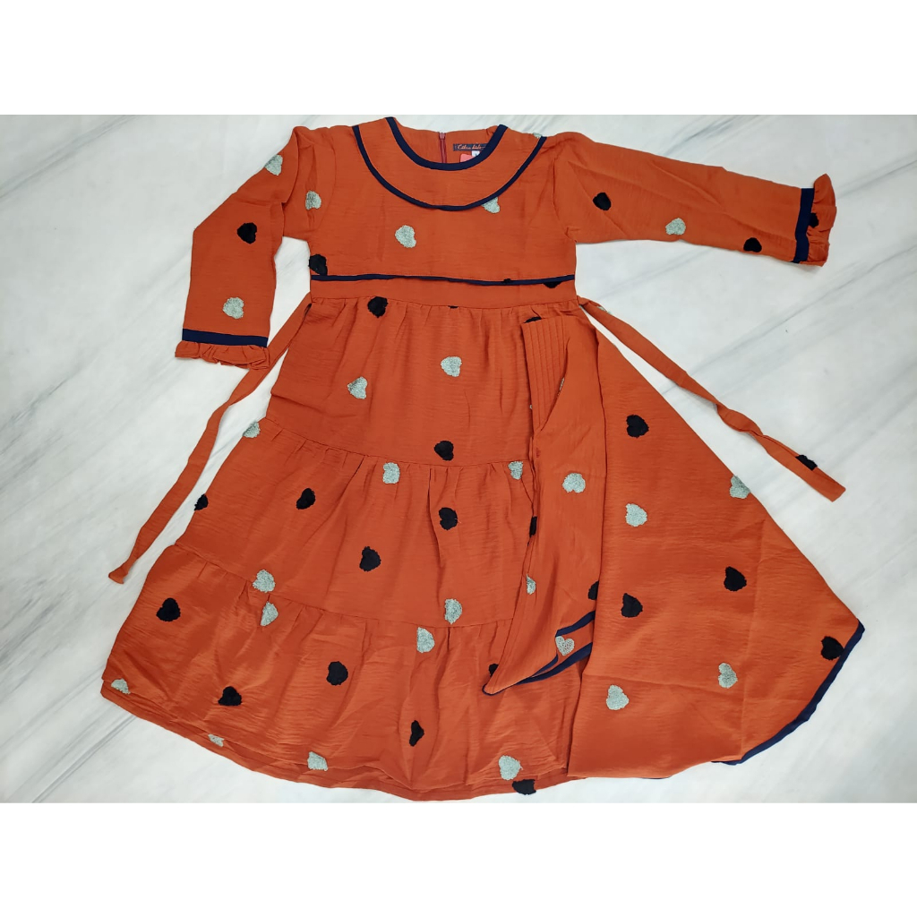 MUSLIM ANAK POM-POM/ GAMIS CRINKLE POM-POM ANAK FREE HIJAB/ GAMIS ANAK FREE HIJAB SYARI/ GAMIS ANAK 