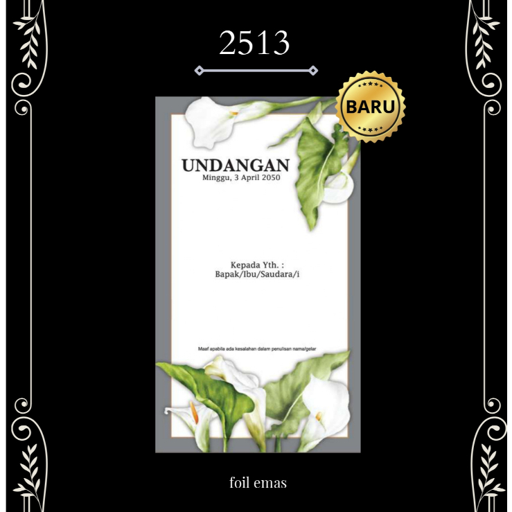 Blangko Undangan - Undangan Pernikahan - Blangko Undangan Kosong - Blangko Undangan Murah -ERBA 2513