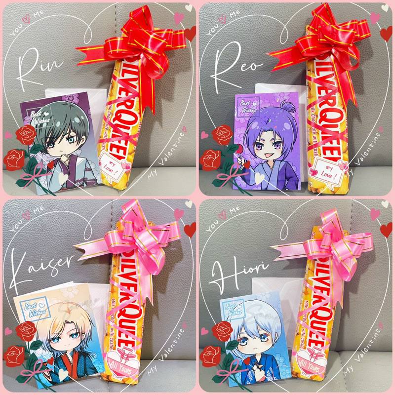 

silverqueen set coklat set valentine coklat greeting card Blue lock kaiser isagi reo nagi itoshi rin valentine anime set valentine coklat anime greeting card blue lock hiori yo chigiri bachira mikage reo