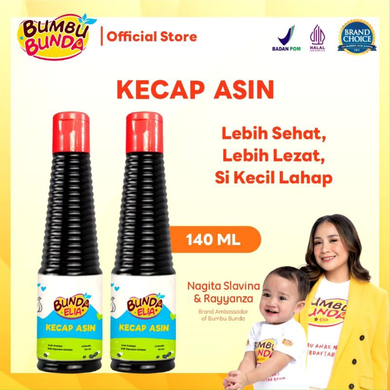 

BUMBU BUNDA ELIA Kecap Asin Non MSG 140ml | Kecap Asin MPASI | Kecap Asin Anak