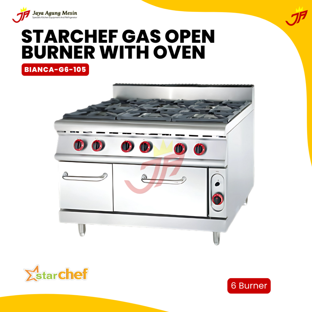 STARCHEF Gas open burner With Oven Bianca-G6-105 / Bianca 6 Burner
