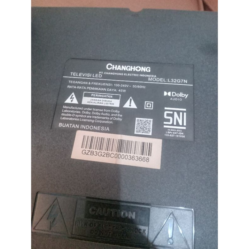 mesin tv led mainboard tv led changhong L32G7N