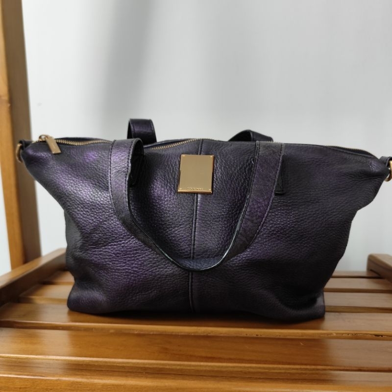 Tas Tangan Kulas Kulit Asli Ungu Branded Original