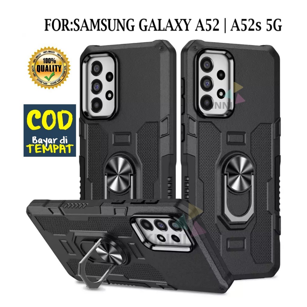 Casing Samsung Galaxy A52 | A52s 5G Hard Case Ring Armor Robot Case Kickstand Hybrid/Ring Holder