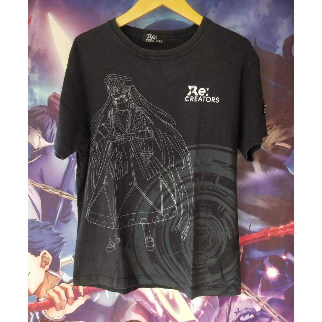 Re:Creators Big Print Black Official Anime Tee Kaos Tshirt Original Second Merch Japan Korea Brand V