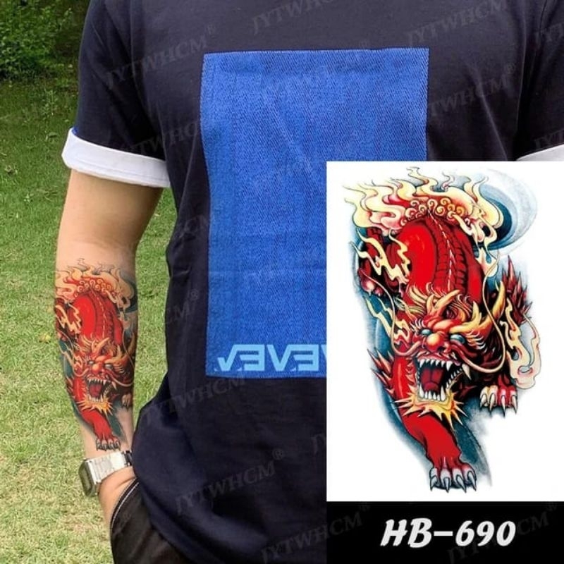 COD | TATTO TEMPORARY TAHAN AIR HB 690 NAGA MERAH