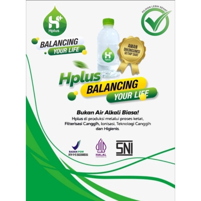 

H Plus Air Alkali PH Tinggi 330 ml X 24 & 600 ml X 12 bersertifikasi Halal dan Bpom