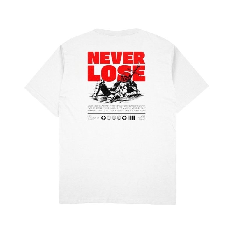 RFZ T-SHIRT Kaos Never Lose Premium series kaos putih kaos lengan pendek