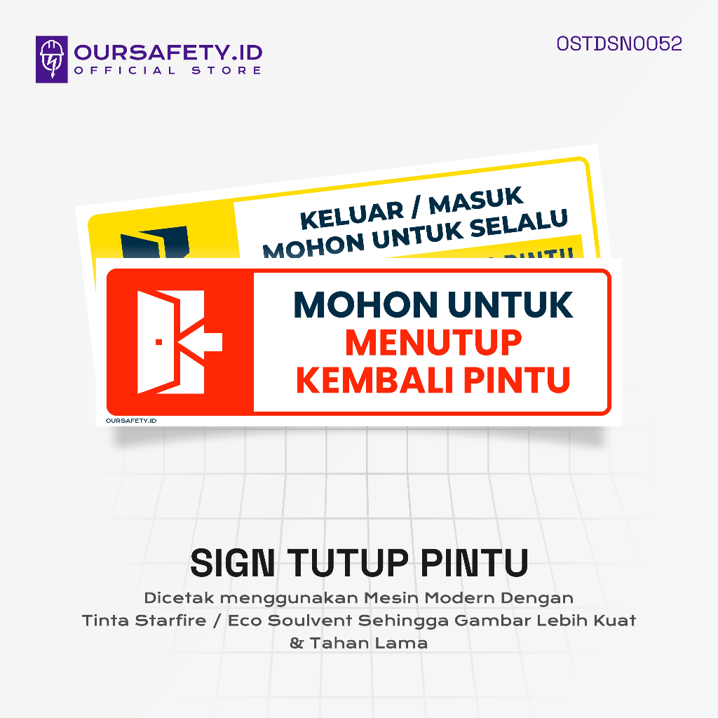 

Stiker Sign Pintu Harap Ditutup Kembali | Ruangan Ber AC | PREMIUM - OURSAFETY.ID