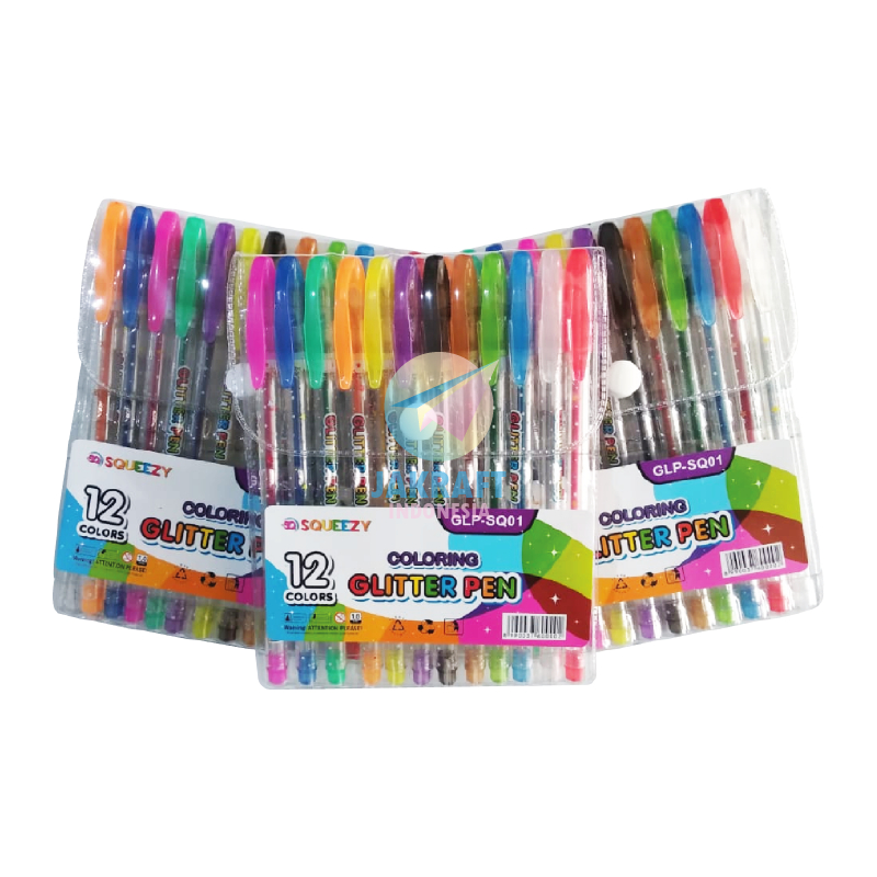 

(12 Pcs) Set Pulpen Gel Pen Glitter Pelangi Warna Warni Lengkap Terang Cerah Fancy Korea Ballpoint Gliter Rainbow Anti Macet
