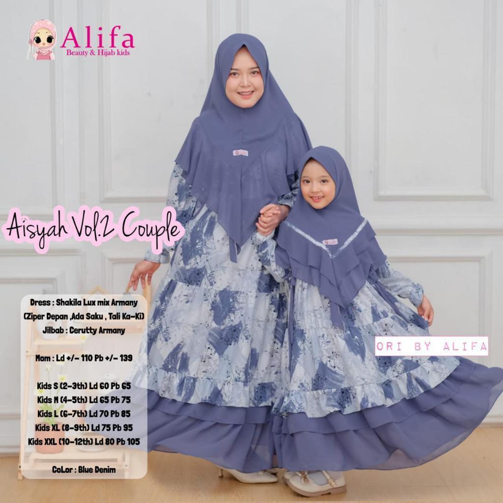 Aisyah #2 - Gamis Couple Ibu dan Anak Perempuan Model Baju Lebaran Terbaru 2025