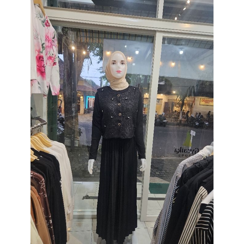 One Set Gamis + Vest Import