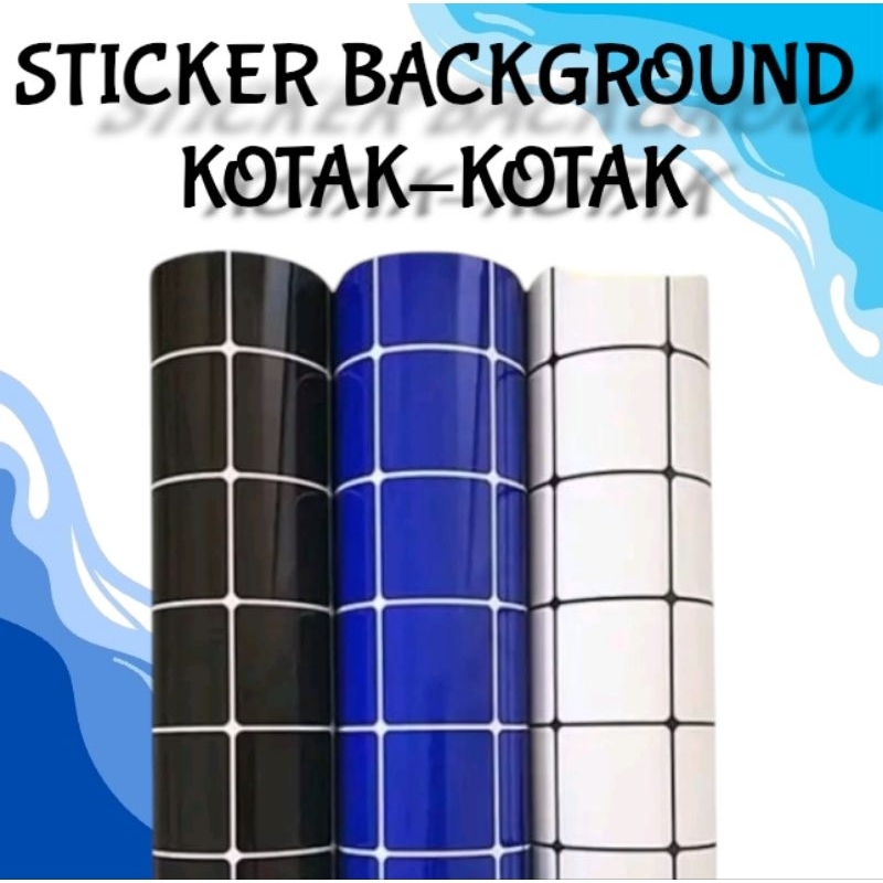 STICKER BACKGROUND KOTAK-KOTAK HITAM untuk AQUARIUM
