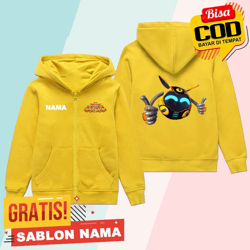 Jaket Hoodie Zipper Anak Ochobot Boboiboy Galxy Gentar / Jaket Sleting Anak Laki Laki & Perempuan Cu