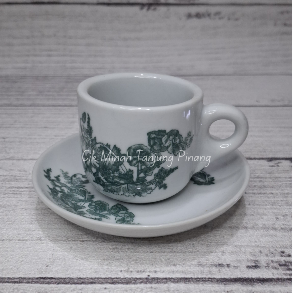 Cangkir Kopitiam dan Tatakan | Cangkir Kopi | Gelas Kopi | Cangkir Keramik | Gelas Keramik | Cangkir