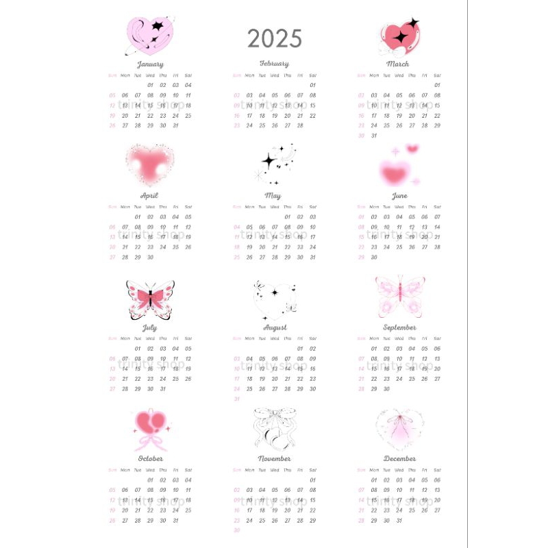 

A4 kalender 2025, wall calendar, kalender meja kerja, meja belajar, dekorasi dinding kamar, kalender a4 desain aestetik aesthetic y2k, minimalis dan simple