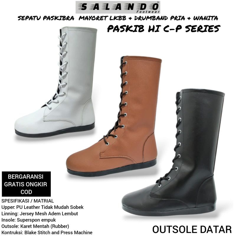Sepatu Boots Paskibra Sepatu Mayoret LKBB & Drumband Pria & Wanita Salando Footwer