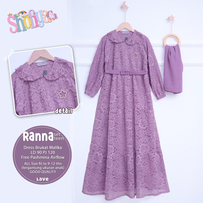 Ranna Dress Shofiya kids / Shofiya Kids / Gamis anak broklat shofiya / kids series / shofiya anak se