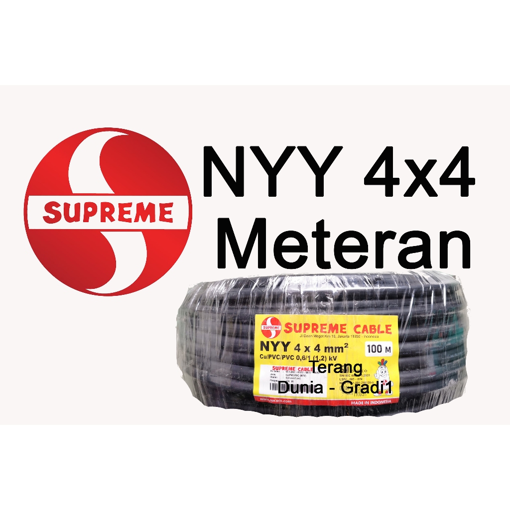 Kabel NYY 4x4 Supreme Kabel Hitam Tunggal 4x4 Supreme Kabel Supreme NYY 4x4