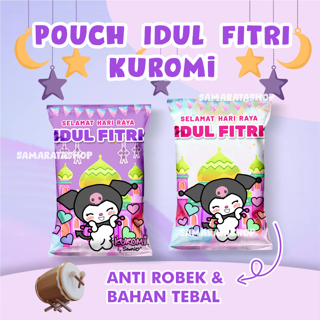 

Kuromi Idul Fitri Giant Pouch Snack Hampers Kemasan Jumbo Hadiah Snack Eid Mubarak Kuromi Pouch