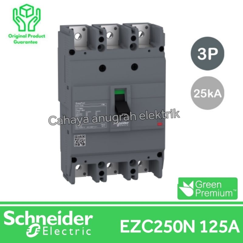Mccb Schneider EZC250N 125A 3P 125 A 3phase MCCB EZC250N 125 Ampere 3 Pole NFB 125A 3P Schneider ori